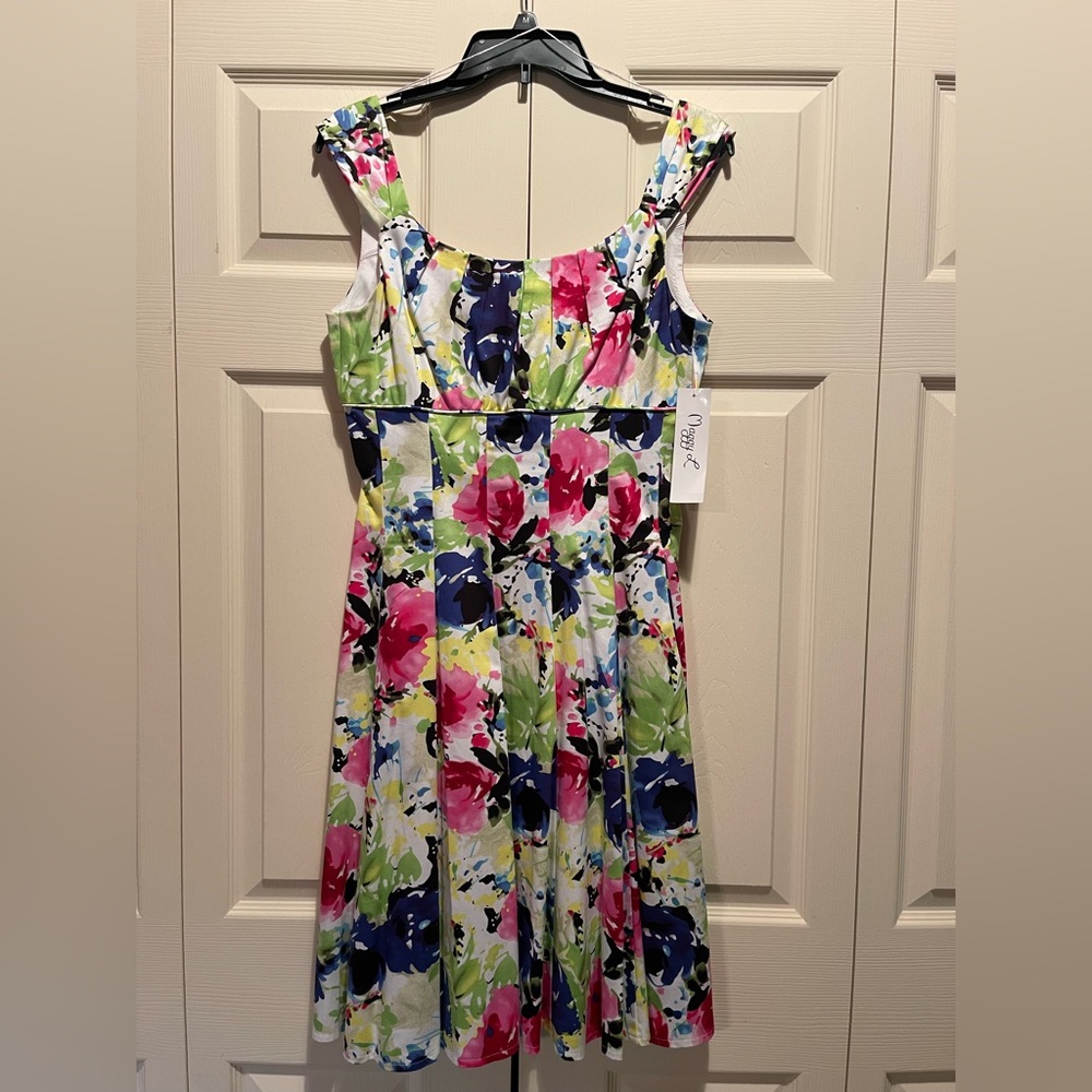 Floral Woman’s Dress in Pink and Blue
